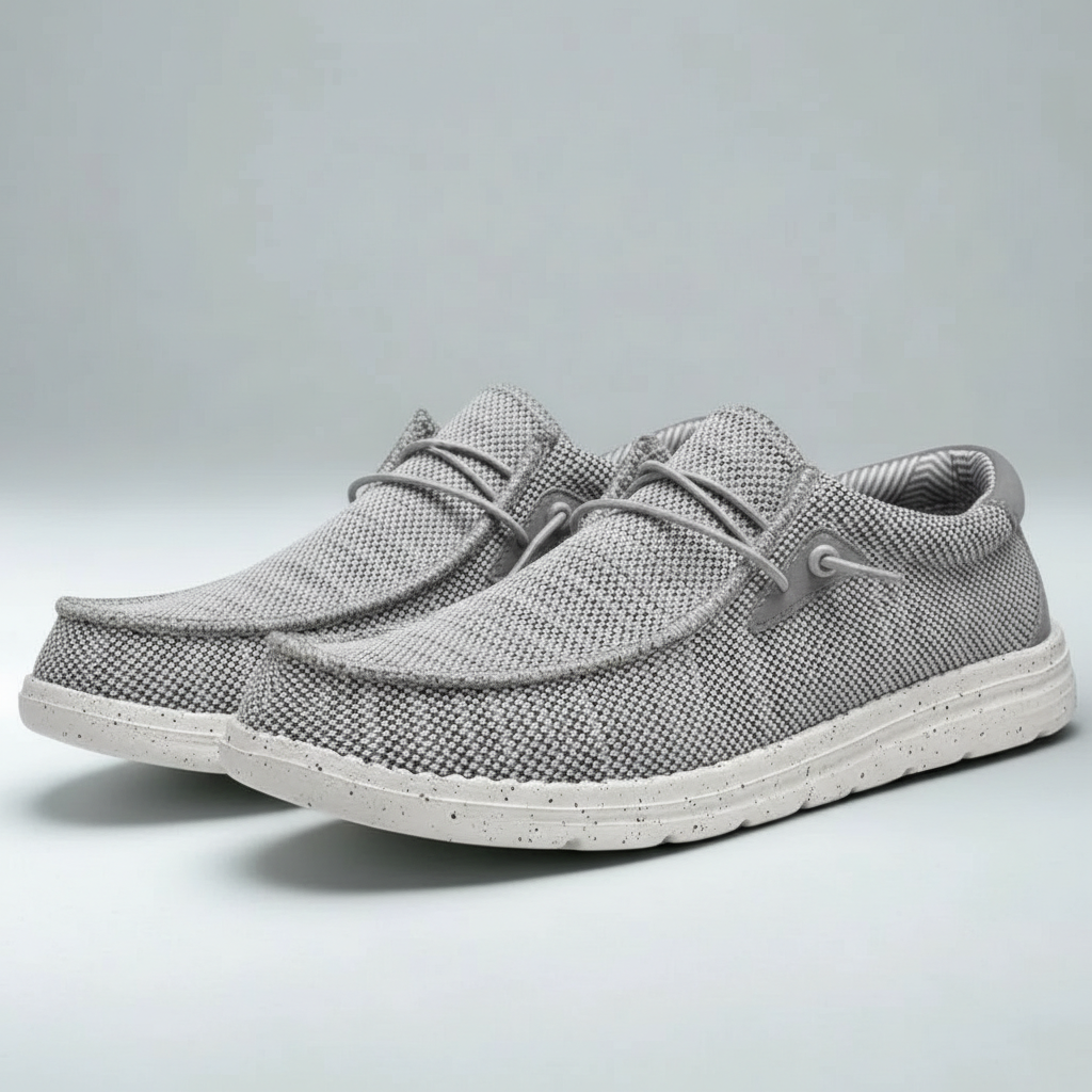 Woven Texture Casual Loafers With Lace Details For Men — view 5