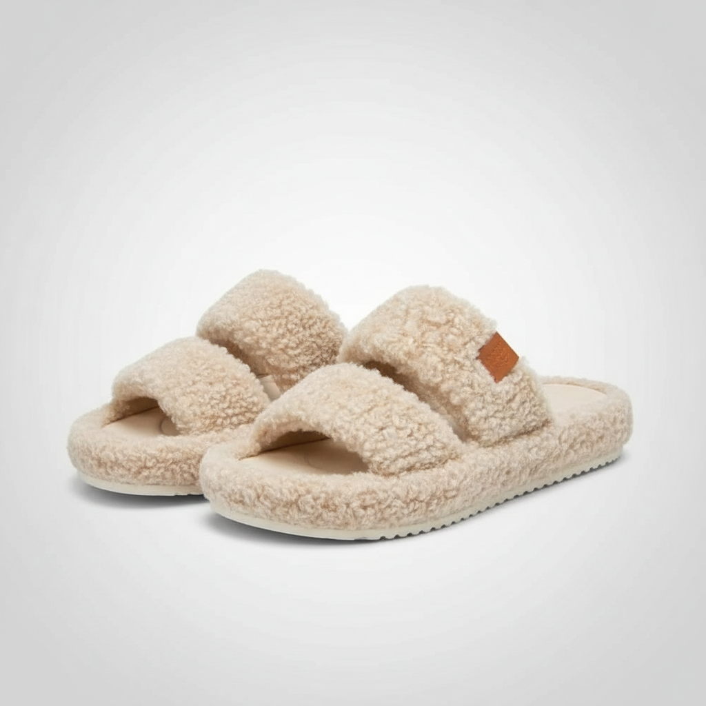 Memory Foam Fuzzy Open House Slippers — view 2