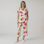 Capri Style Pajama Set With Floral Design — view 5