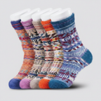 5 Pair Reindeer Design Knit Crew Socks — view 8
