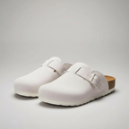 Adjustable Buckle Strap Suede Mule Clogs — view 6