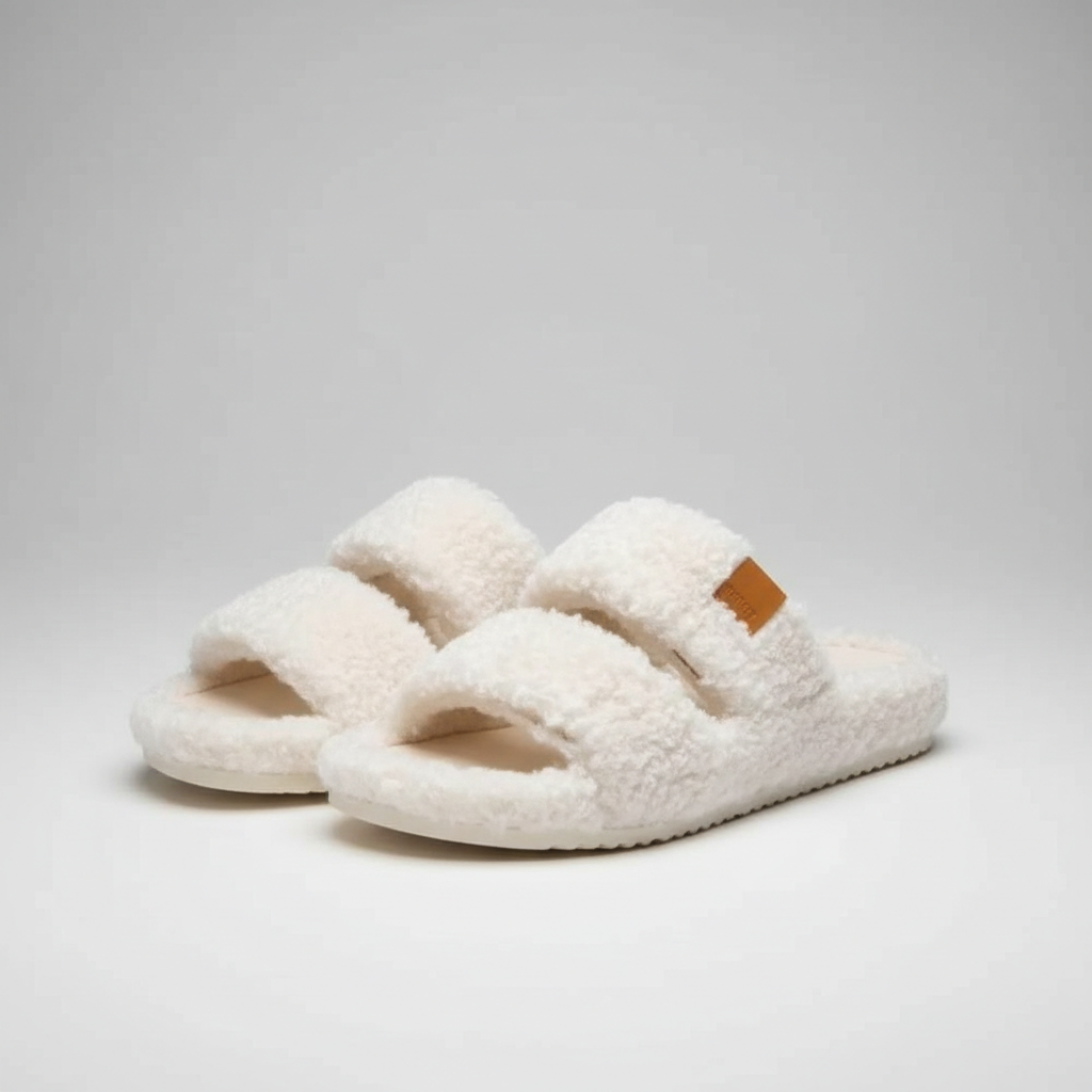 Memory Foam Fuzzy Open House Slippers — view 4