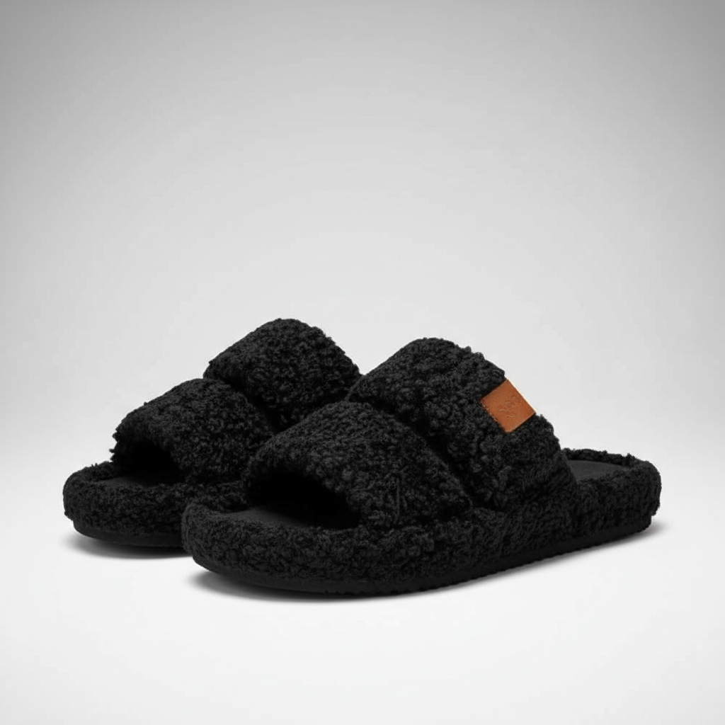 Memory Foam Fuzzy Open House Slippers — view 6