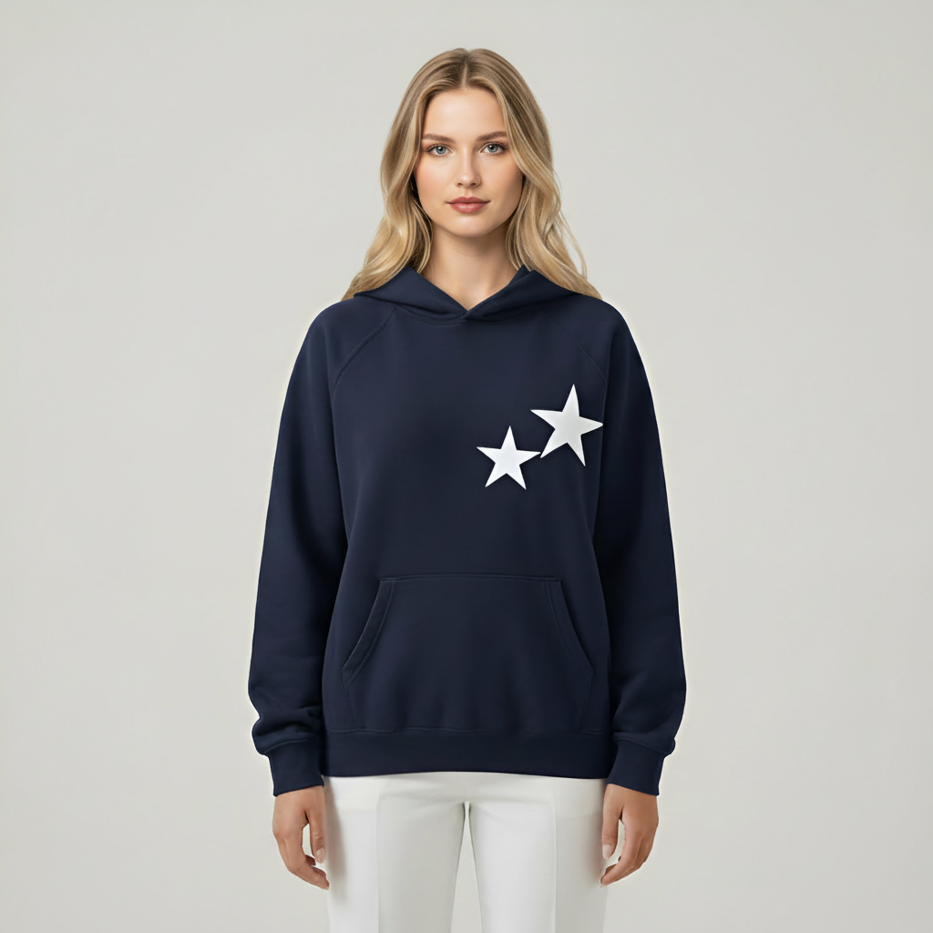 Casual Double Star Printed Hoodie — view 6