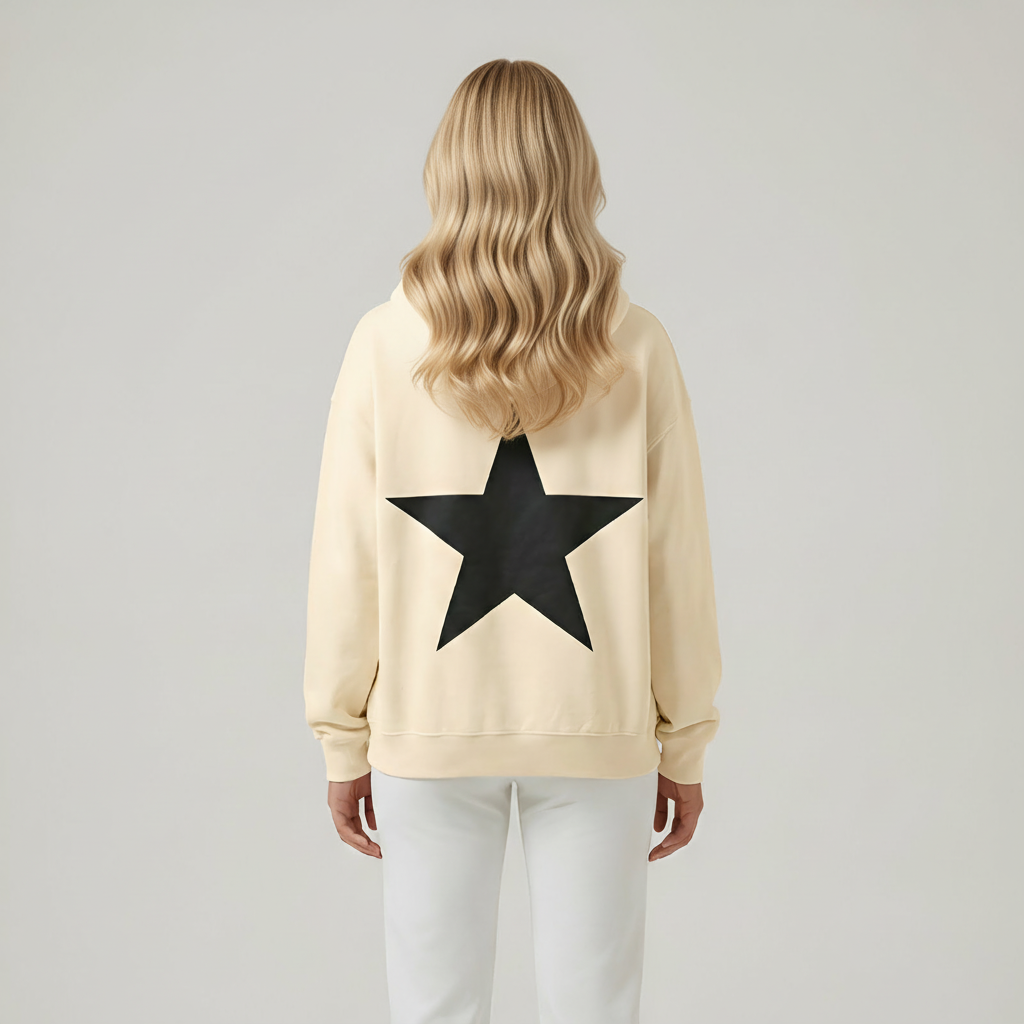 Casual Double Star Printed Hoodie — view 4