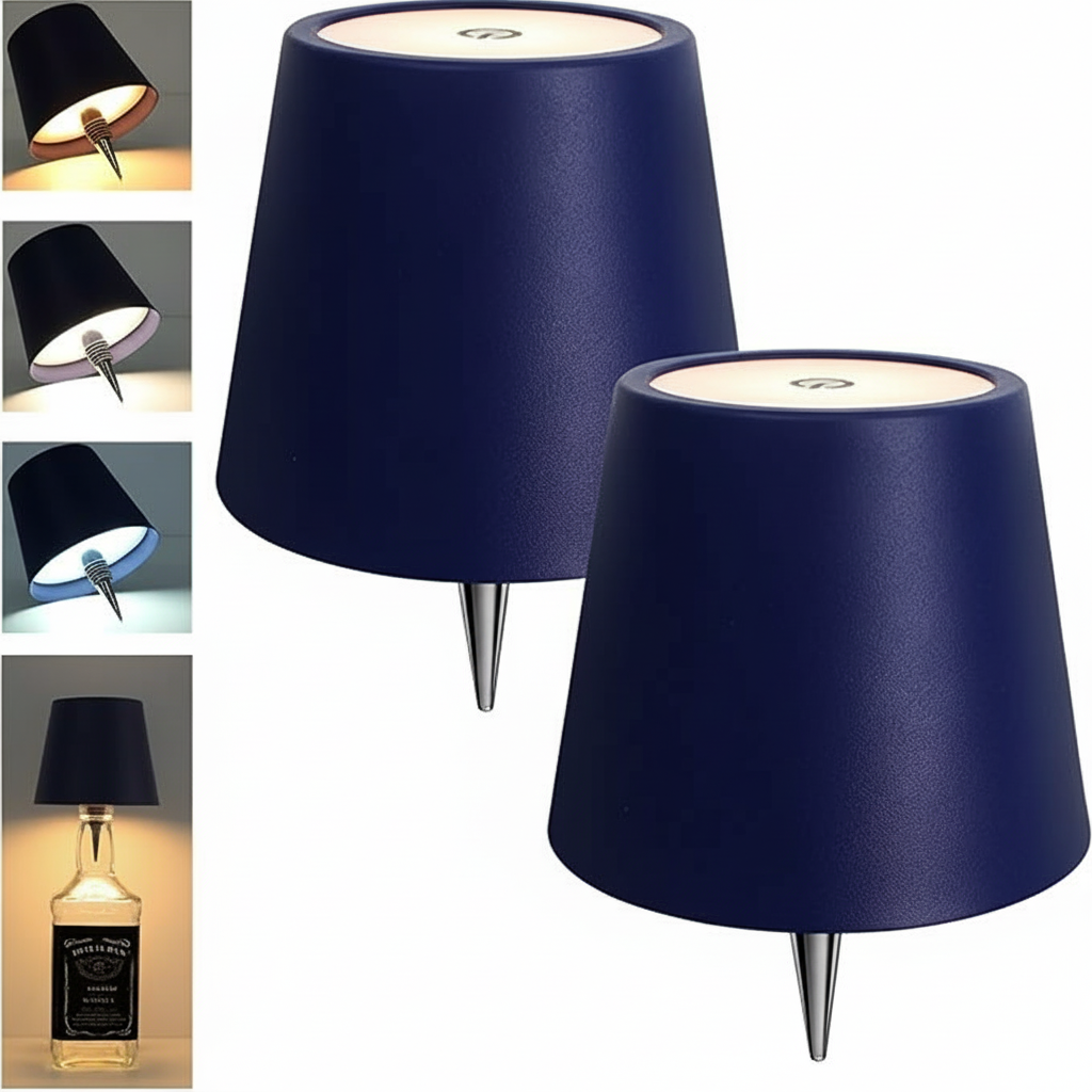 Pack Of 2 Rechargeable Bottle Lamp With Three Settings — view 9