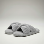 Corduroy Bow Crossband Slip On Slippers — view 5
