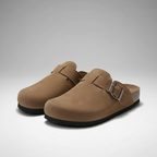 Adjustable Buckle Strap Suede Mule Clogs — view 4