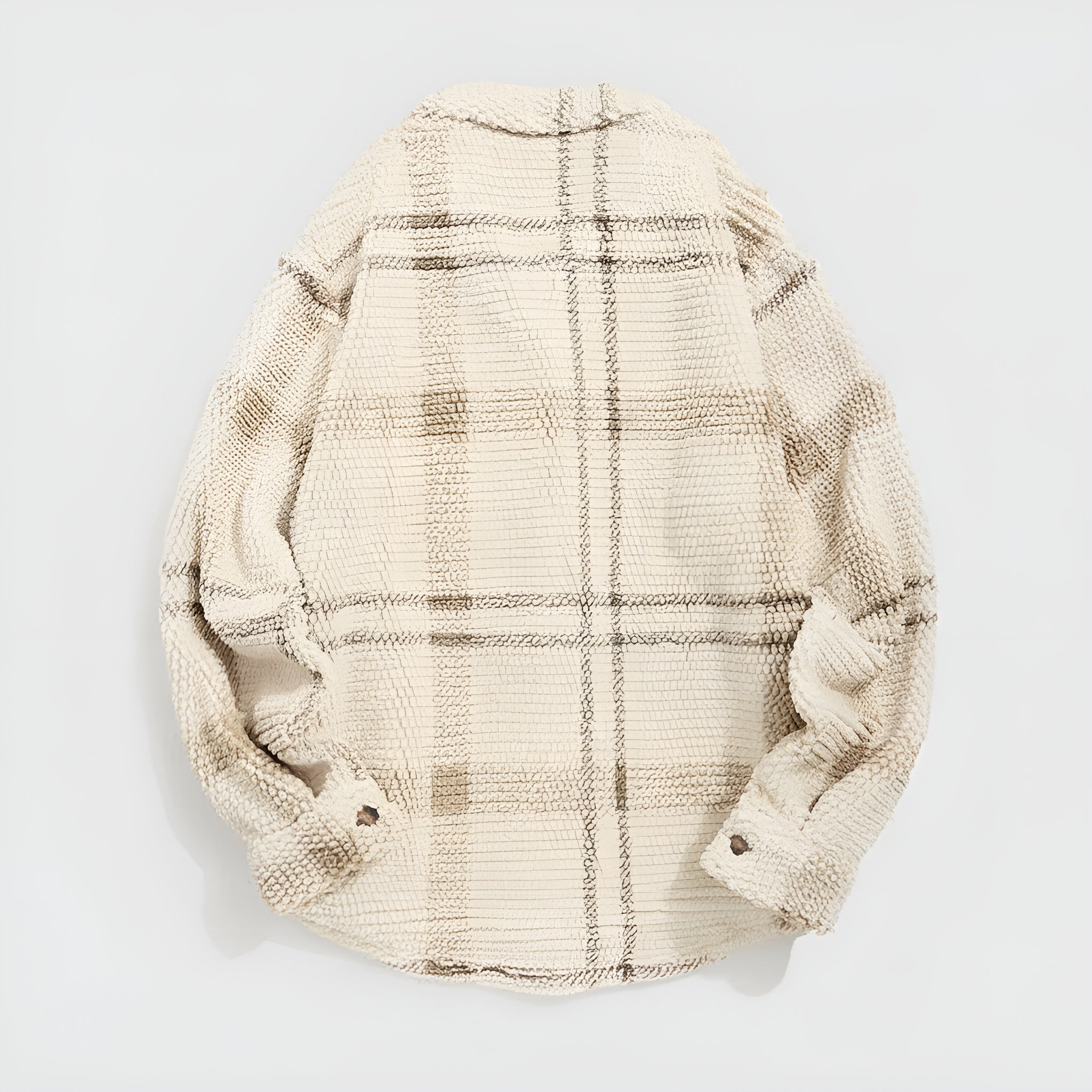 Plaid Fleece Button Down Shirt Jacket — view 7