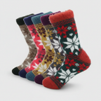 5 Pair Reindeer Design Knit Crew Socks — view 9