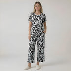Capri Style Pajama Set With Floral Design — view 9