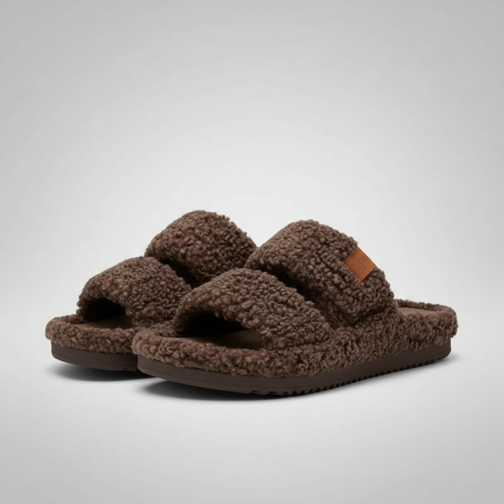 Memory Foam Fuzzy Open House Slippers