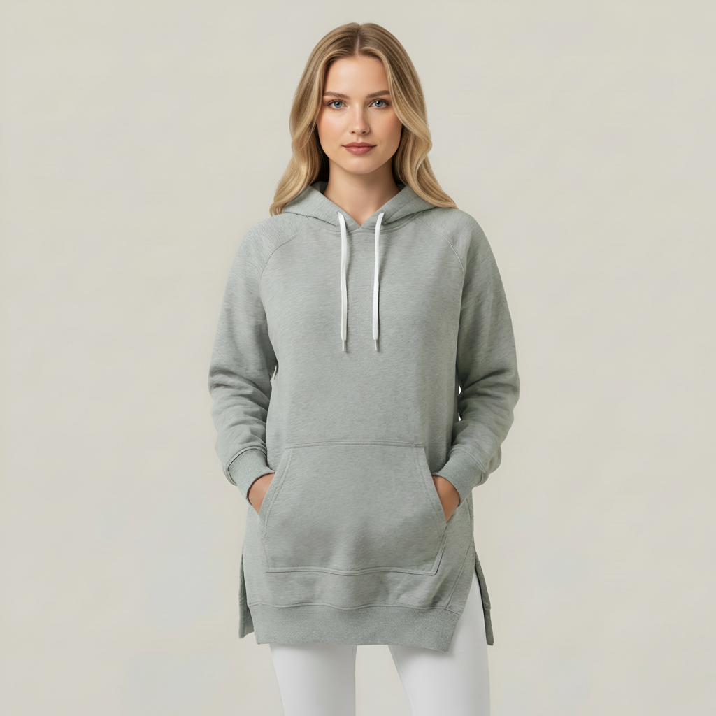 Casual Oversized Hoodie Dress With Kangaroo Pocket — view 5