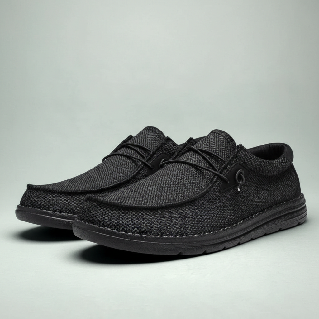 Woven Texture Casual Loafers With Lace Details For Men — view 3