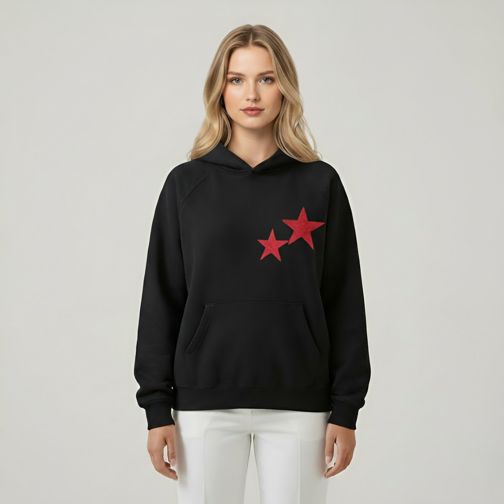 Casual Double Star Printed Hoodie — view 5