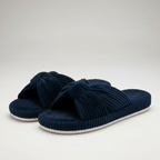 Corduroy Bow Crossband Slip On Slippers — view 8