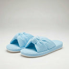 Corduroy Bow Crossband Slip On Slippers — view 7