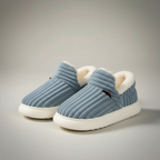 Ribbed Plush Indoor Slip On Slippers — view 4