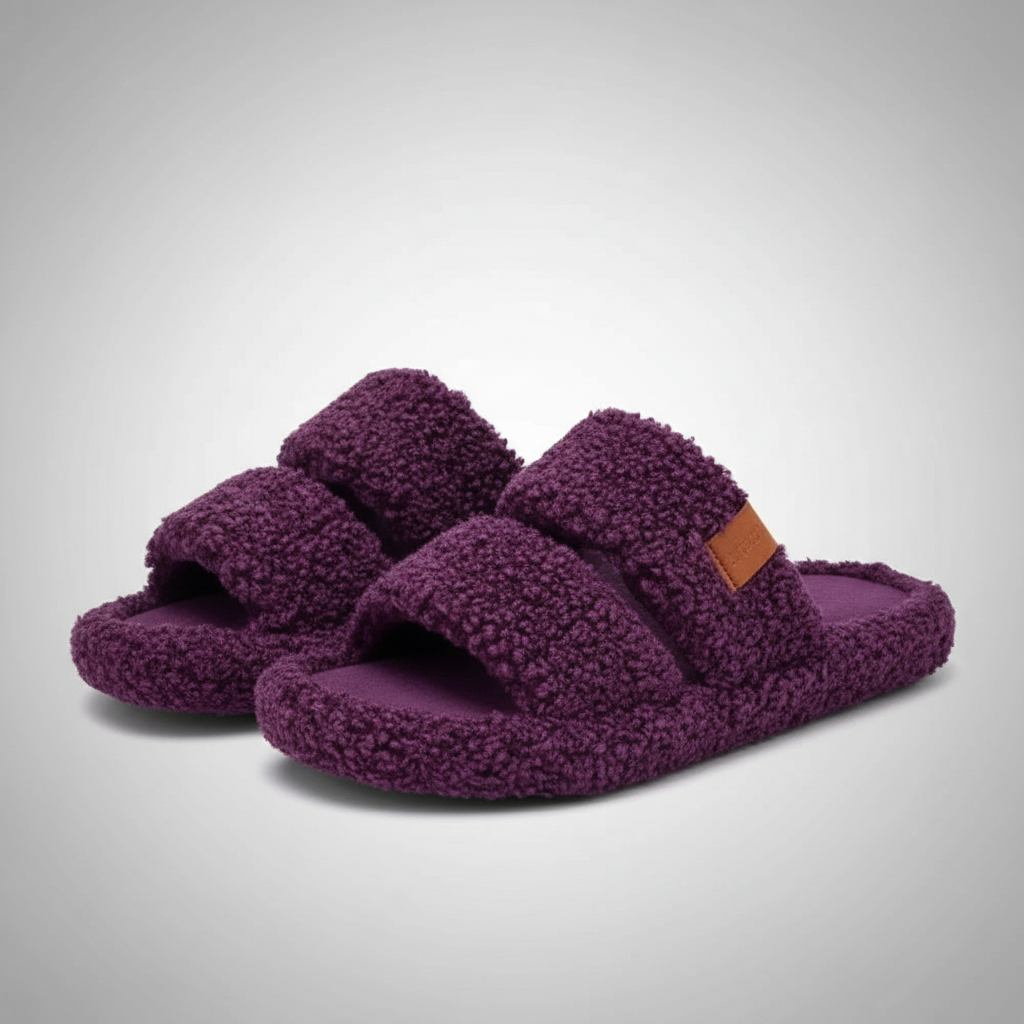 Memory Foam Fuzzy Open House Slippers — view 8