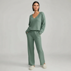 Pullover Ribbed Knit Matching Lounge Set — view 5
