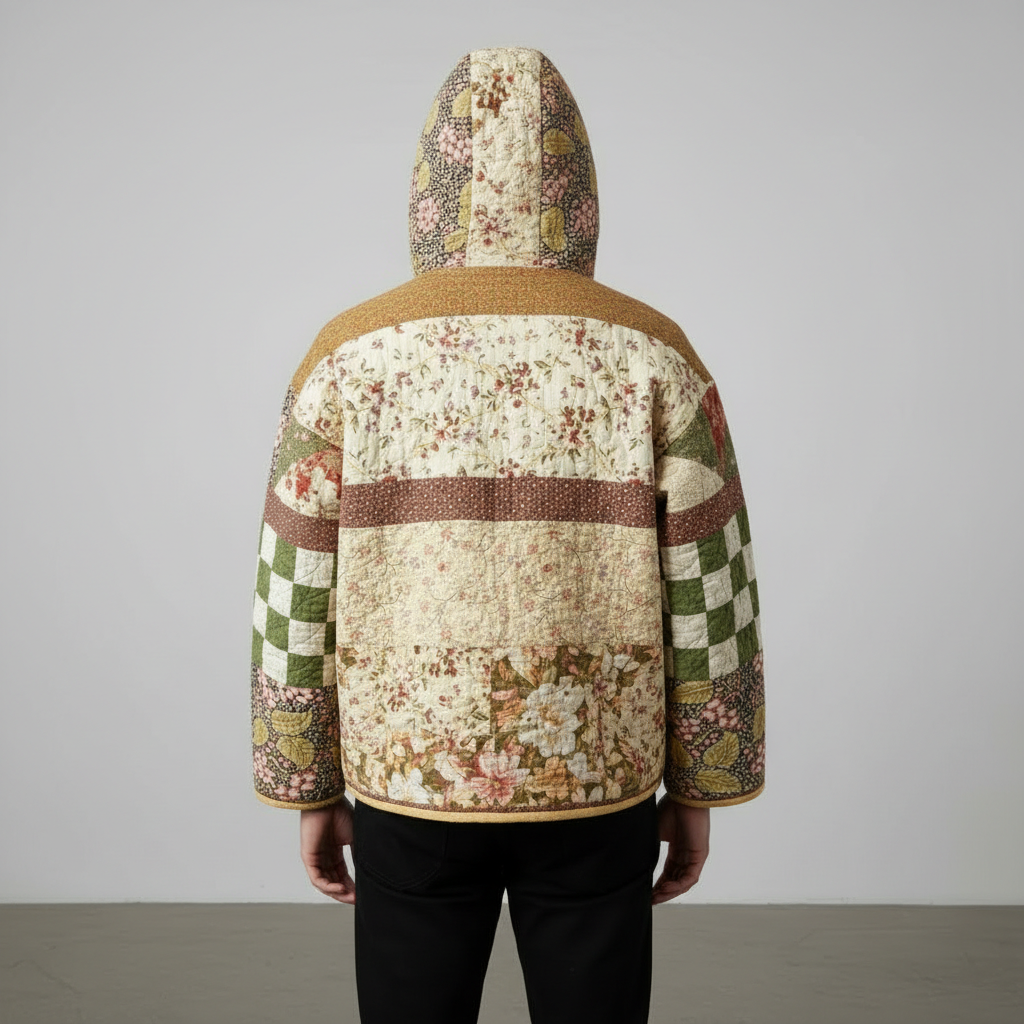 Casual Patchwork Quilt Design Everyday Hoodie — view 6