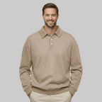 Classic Fit Cashmere Long Sleeve Polo T Shirt — view 10