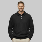 Classic Fit Cashmere Long Sleeve Polo T Shirt — view 6