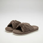 Corduroy Bow Crossband Slip On Slippers — view 3