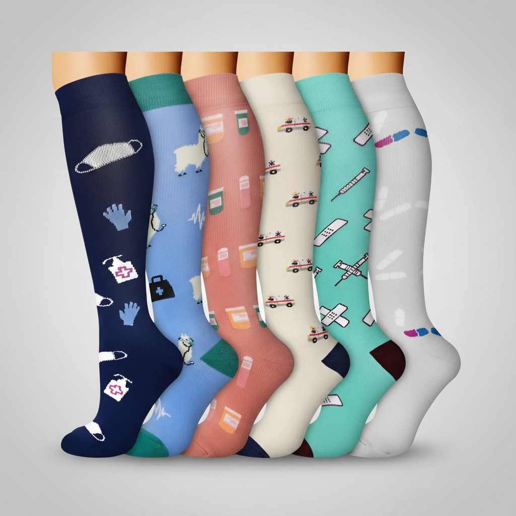Pack Of 6 Compression Socks For Hiking — view 4