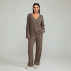 Pullover Ribbed Knit Matching Lounge Set — view 10