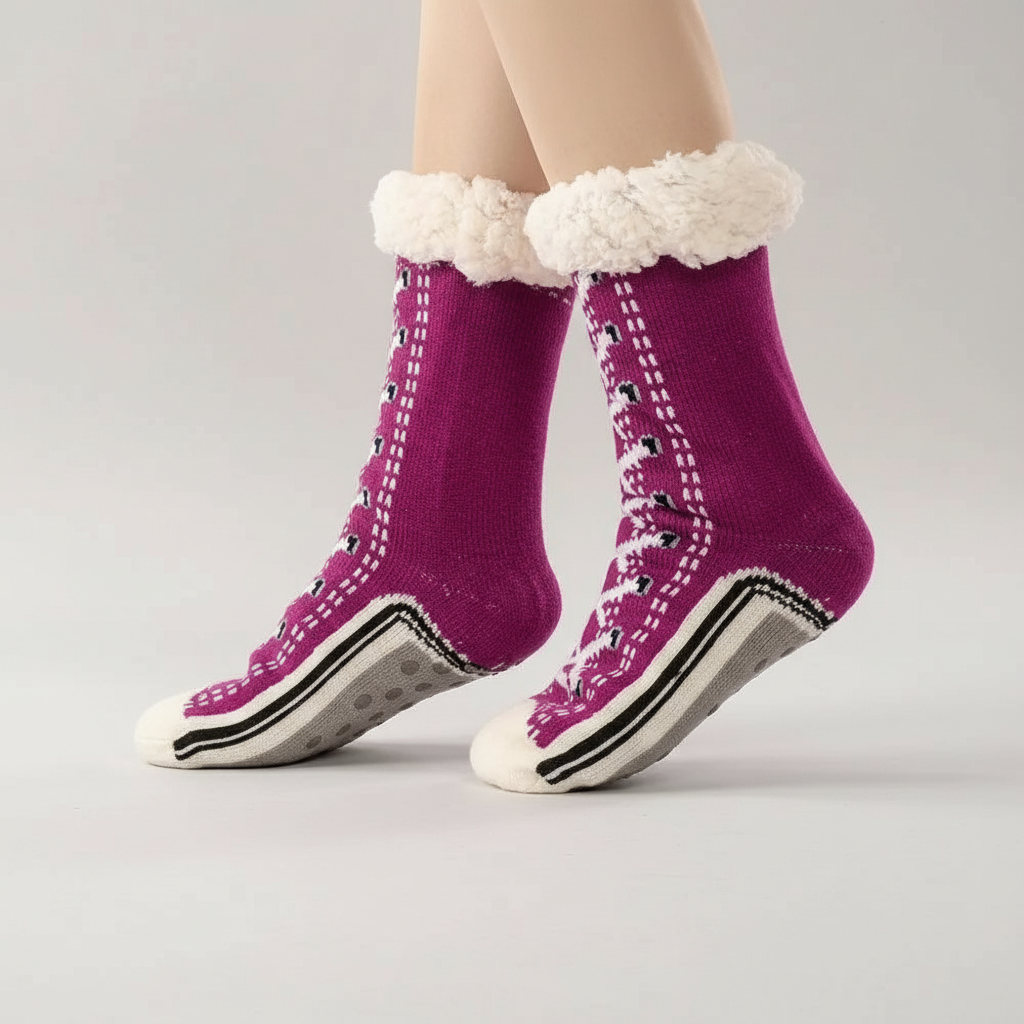 Winter Knit Sherpa Non Slip Slipper Socks — view 7