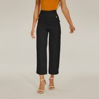 Sleek High Rise Cropped Twill Pants — view 6