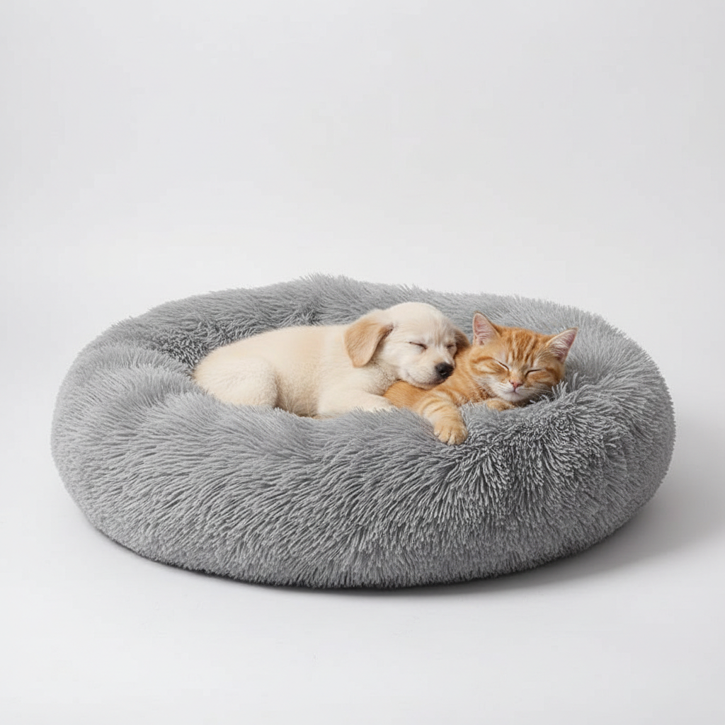 Donut Shaped Plush Pet Bed For Cats And Dogs — view 8