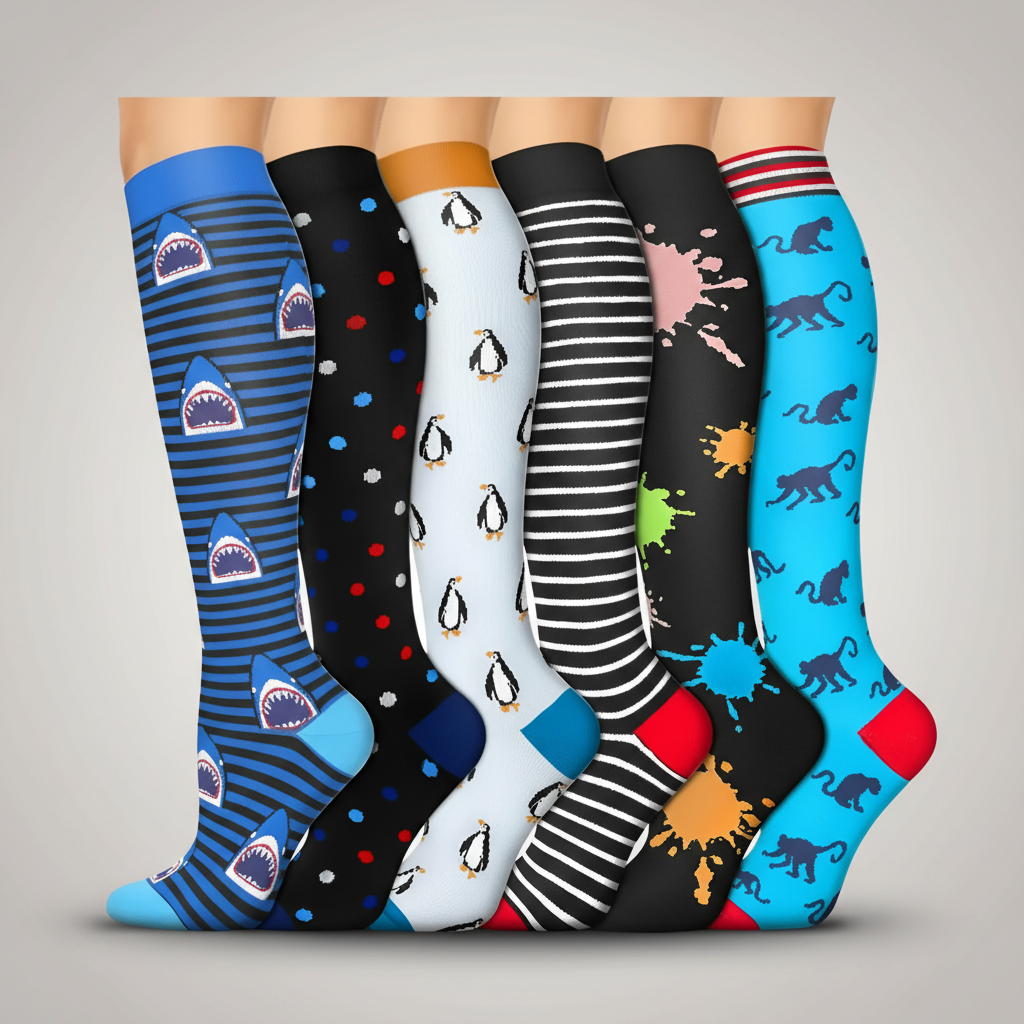 Pack Of 6 Compression Socks For Hiking — view 5