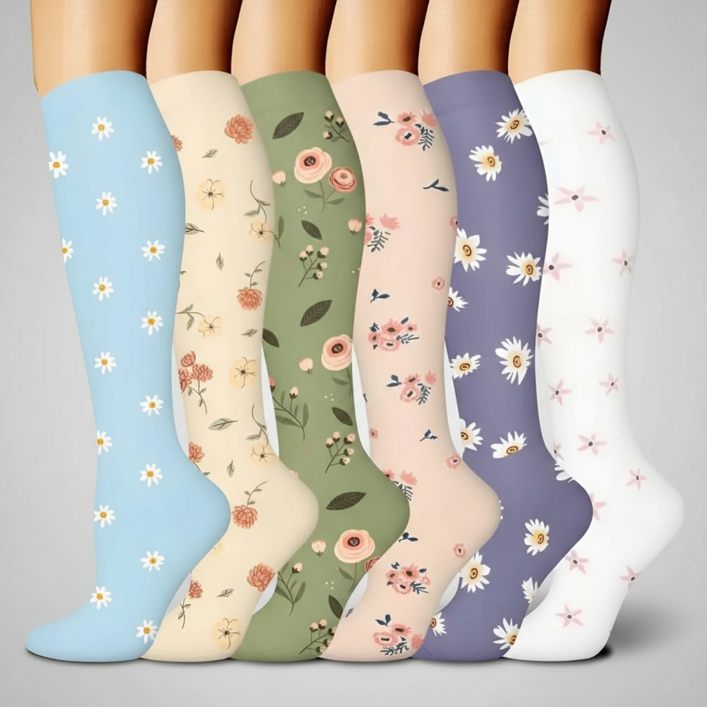 6 Pairs Of Christmas Themed Compression Circulation Socks — view 16