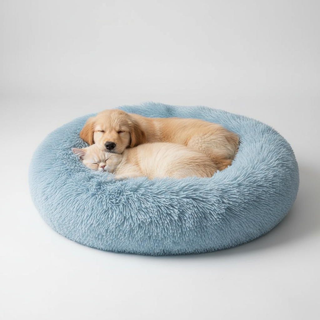 Donut Shaped Plush Pet Bed For Cats And Dogs — view 5