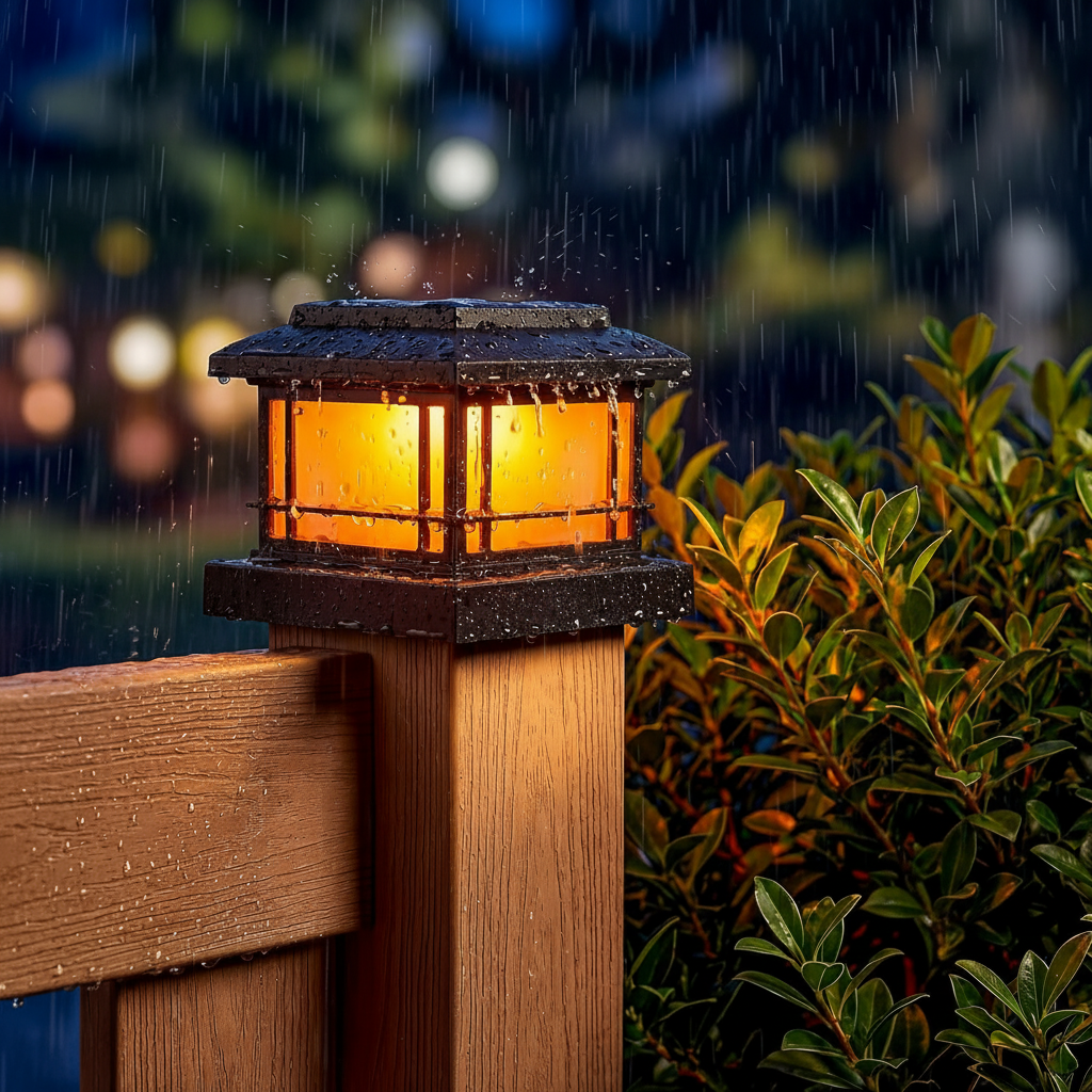 Solar Post Cap Lights Outdoor – Universal Fit for 4x4, 5x5, 6x6 Wood & Vinyl Posts – Waterproof LED Deck, Fence & Garden
