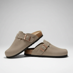 Adjustable Buckle Strap Suede Mule Clogs — view 8