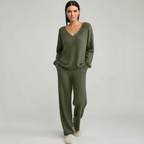 Pullover Ribbed Knit Matching Lounge Set — view 8