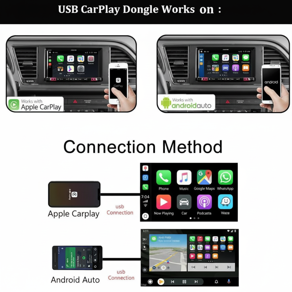 CarPlay and Android Auto Adapter Wireless Connectivity for All Car Brands — view 4