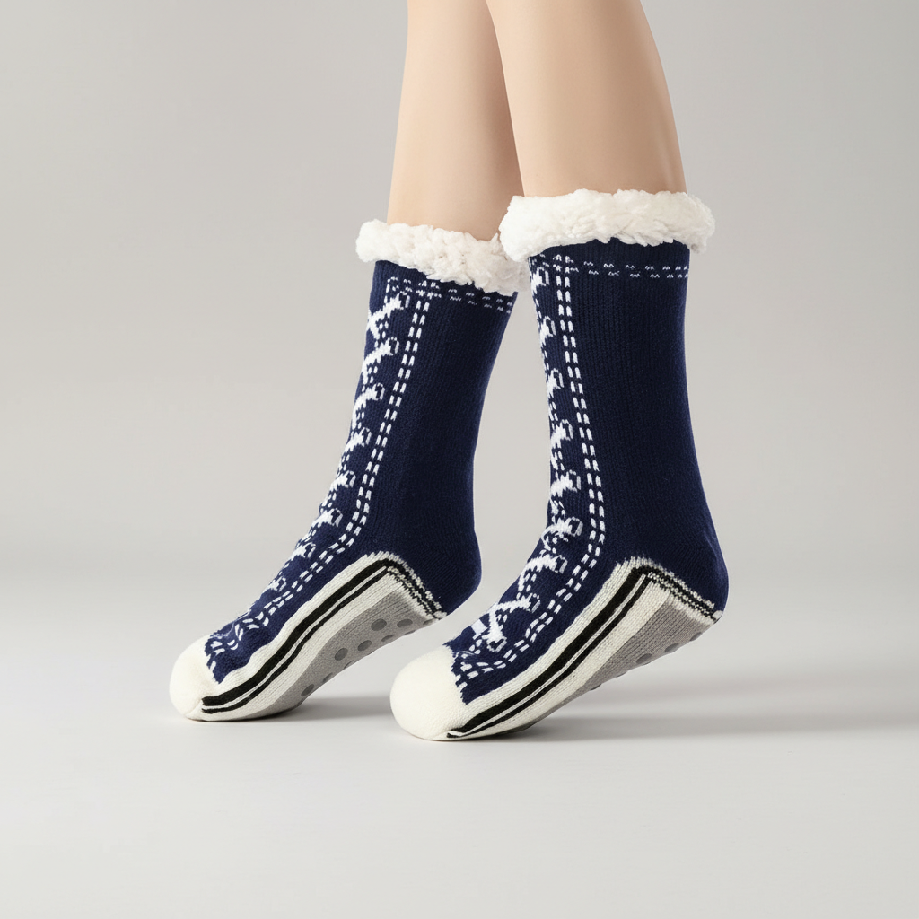 Winter Knit Sherpa Non Slip Slipper Socks — view 4