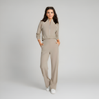 Full Zip Contrast Piping Set For Women — view 5
