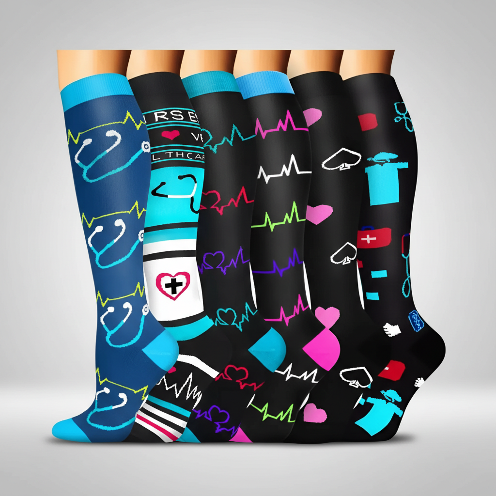 Pack Of 6 Compression Socks For Hiking — view 2
