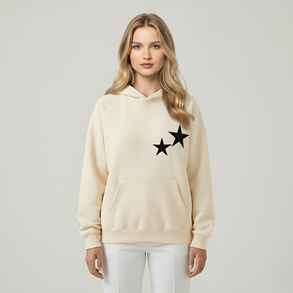 Casual Double Star Printed Hoodie — view 3