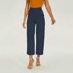 Sleek High Rise Cropped Twill Pants — view 7