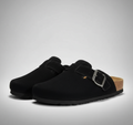 Adjustable Buckle Strap Suede Mule Clogs — view 2