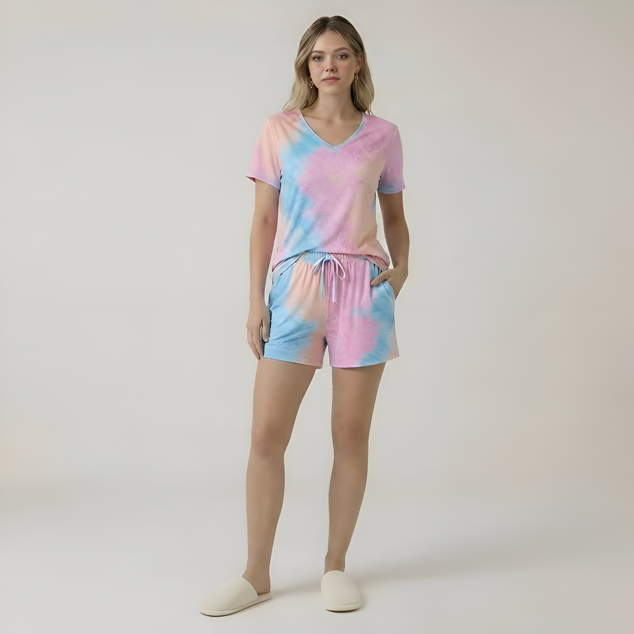 Short Sleeve Summer Pajama Set For Women — view 3