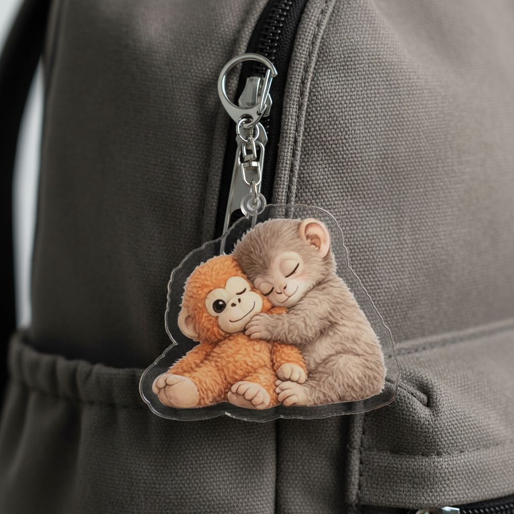 Zoo Punch Monkey Acrylic Keychain And Backpack Accessories — view 5