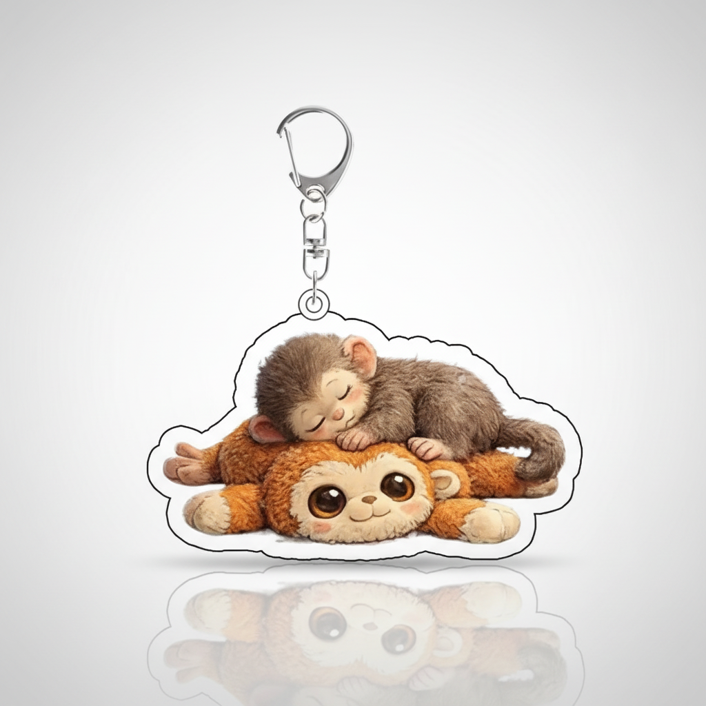 Zoo Punch Monkey Acrylic Keychain And Backpack Accessories — view 4