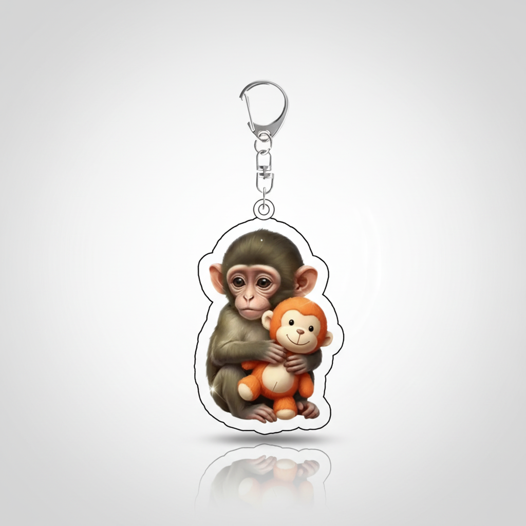 Zoo Punch Monkey Acrylic Keychain And Backpack Accessories — view 9